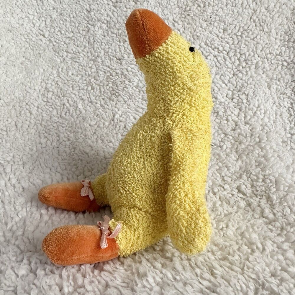Manhattan Toy Tip Toes Duck Chick Ballet Yellow Terrycloth 7" Plush 1996 Rare